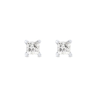 0.50 CT. T.W. Princess-Cut Canadian Certified Diamond Solitaire Stud Earrings in 18K Gold (I/SI2