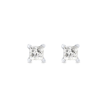 0.50 CT. T.W. Princess-Cut Canadian Certified Diamond Solitaire Stud Earrings in 18K Gold (I/SI2