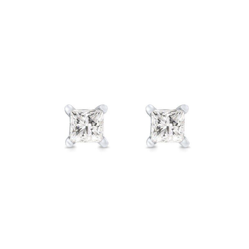 0.50 CT. T.W. Princess-Cut Canadian Certified Diamond Solitaire Stud Earrings in 18K Gold (I/SI2