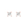 0.50 CT. T.W. Princess-Cut Canadian Certified Diamond Solitaire Stud Earrings in 18K Rose Gold (I/SI2)