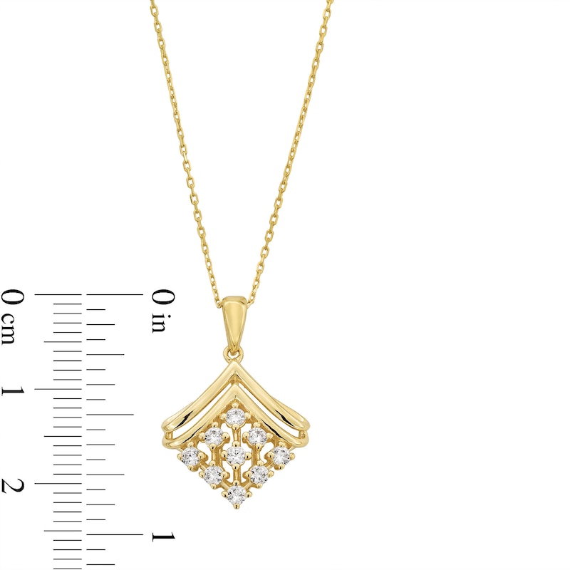 0.30 CT. T.W. Certified Lab-Created Diamond Motif Drop Pendant in 18K Gold (F/SI2)