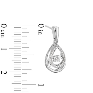 Unstoppable Love™ 0.10 CT. T.W. Diamond Double Teardrop Earrings in Sterling Silver