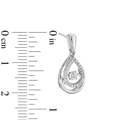 Unstoppable Love™ 0.10 CT. T.W. Diamond Double Teardrop Earrings in Sterling Silver