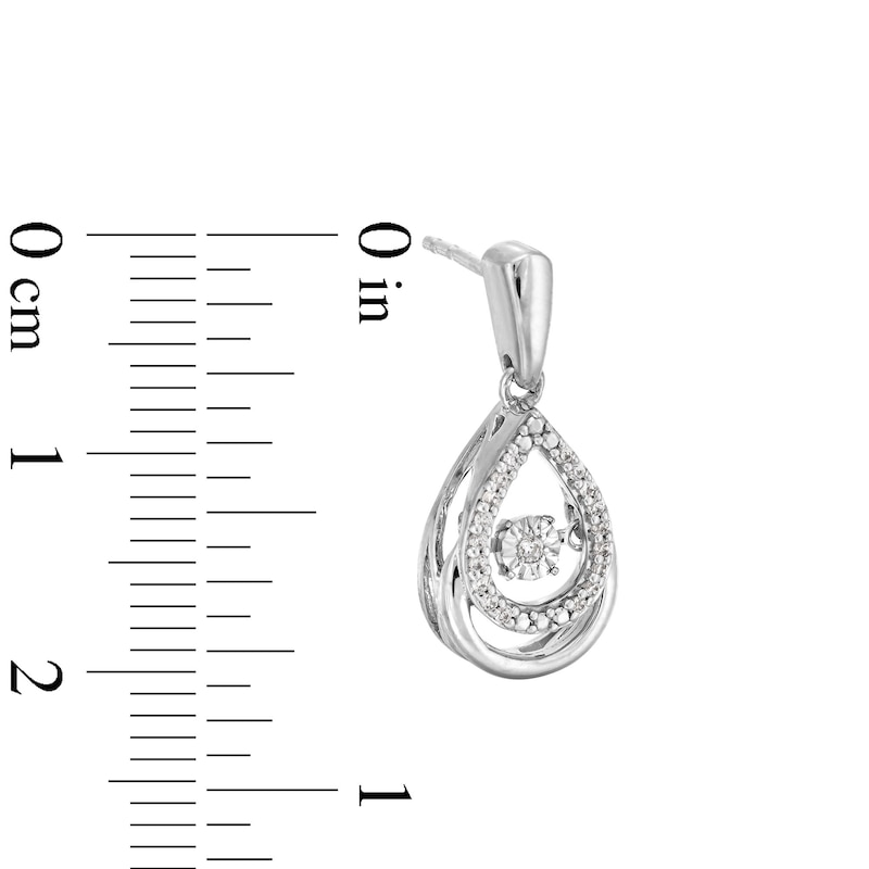 Unstoppable Love™ 0.10 CT. T.W. Diamond Double Teardrop Earrings in Sterling Silver