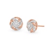 Thumbnail Image 1 of 0.25 CT. T.W. Multi-Diamond Swirl Frame Stud Earrings in 10K Rose Gold