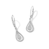 Thumbnail Image 1 of 0.23 CT. T.W. Pear-Shaped Multi-Diamond Frame Teardrop Earrings in Sterling Silver