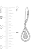 Thumbnail Image 3 of 0.23 CT. T.W. Pear-Shaped Multi-Diamond Frame Teardrop Earrings in Sterling Silver