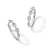 Thumbnail Image 1 of 0.23 CT. T.W. Diamond Chain Link Hoop Earrings in Sterling Silver