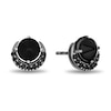 Disney Treasures Hocus Pocus Onyx and 0.18 CT. T.W. Black Diamond Crescent Moon Stud Earrings in Black Sterling Silver