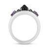 Thumbnail Image 3 of Disney Treasures Hocus Pocus Onyx and Amethyst with Diamond Crescent Moon Open Shank Ring in Sterling Silver