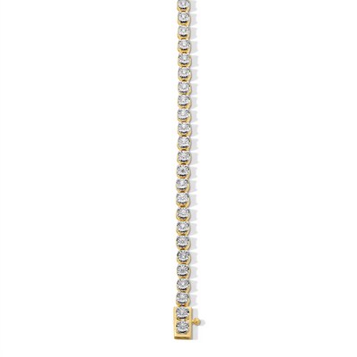 0.50 CT. T.W. Certified Lab-Created Diamond Miracle Tennis Bracelet in Sterling Silver with 10K Gold Plate (I/SI2)