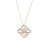 Thumbnail Image 1 of 0.50 CT. T.W. Multi-Diamond Flower Pendant in Sterling Silver with 10K Gold Plate