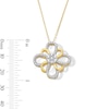 Thumbnail Image 4 of 0.50 CT. T.W. Multi-Diamond Flower Pendant in Sterling Silver with 10K Gold Plate