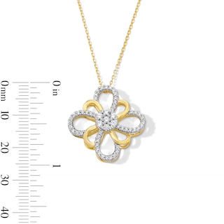 0.50 CT. T.W. Multi-Diamond Flower Pendant in Sterling Silver with 10K Gold Plate