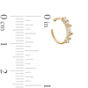 Thumbnail Image 2 of Baguette and Round Cubic Zirconia Nose Hoop in Solid 14K Gold - 20G