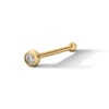 Thumbnail Image 1 of Cubic Zirconia Solitaire Bezel-Set Nose Stud in Solid 14K Gold - 20G