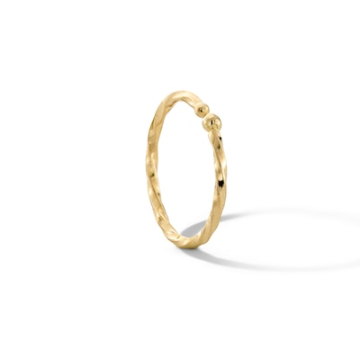 Twist Nose Hoop in Solid 14K Gold - 20G