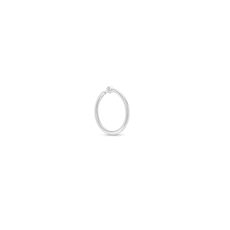 Main Image 1 of Polished Nose Hoop in Solid 14K White Gold - 20G