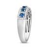 Thumbnail Image 2 of Le Vian® Blueberry Sapphire™ and 0.27 CT. T.W. Vanilla Diamond® Cushion Frame Band in Platinum