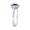 Le Vian® Oval Blueberry Sapphire™ and 0.25 CT. T.W. Vanilla Diamond® Flower Frame Ring in Platinum