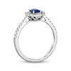 Thumbnail Image 3 of Le Vian® Oval Blueberry Sapphire™ and 0.25 CT. T.W. Vanilla Diamond® Flower Frame Ring in Platinum