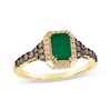 Thumbnail Image 1 of Le Vian® Emerald-Cut Costa Smeralda Emerald™ and 0.36 CT. T.W. Diamond Frame Ring in 14K Honey Gold™