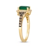 Thumbnail Image 3 of Le Vian® Emerald-Cut Costa Smeralda Emerald™ and 0.36 CT. T.W. Diamond Frame Ring in 14K Honey Gold™