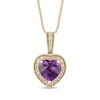 Thumbnail Image 1 of Le Vian® Heart-Shaped Grape Amethyst™ and 0.26 CT. T.W. Nude Diamond™ Frame Pendant in 14K Honey Gold™