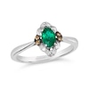 Thumbnail Image 1 of Le Vian® Oval Costa Smeralda Emeralds™ and 0.09 CT. T.W. Diamond Scallop Frame Ring in 14K Vanilla Gold®