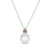 Le Vian® Freshwater Cultured Vanilla Pearl™ and 0.13 CT. T.W. Diamond Tri-Top Pendant in 14K Vanilla Gold®