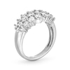 2.00 CT. T.W. Certified Lab-Created Diamond Graduated Cluster Ring in 10K White Gold (F/SI2)