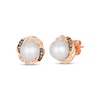 Thumbnail Image 1 of Le Vian® Freshwater Cultured Vanilla Pearl™ and 0.22 CT. T.W. Diamond Swirl Frame Stud Earrings in 14K Strawberry Gold®