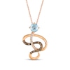 Thumbnail Image 1 of Le Vian® 6.0mm Sea Blue Aquamarine® and 0.24 CT. T.W. Diamond Swirl Pendant in 14K Strawberry Gold®