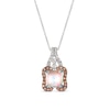 Le Vian® Cushion-Cut Neopolitan Opal™ and 0.34 CT. T.W. Diamond Frame Drop Pendant in 14K Vanilla Gold®