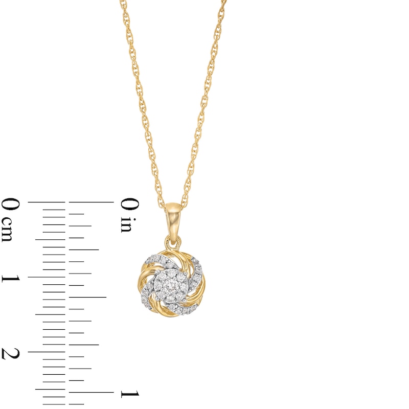 0.15 CT. T.W. Multi-Diamond Swirl Frame Pendant in 10K Gold