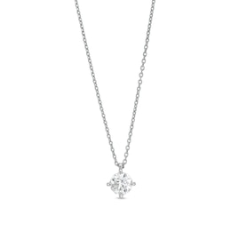 1.00 CT. Certified Lab-Created Diamond Solitaire Pendant in 14K White Gold (F/SI2) - 19&quot;