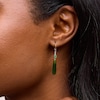 Thumbnail Image 2 of Jade and Emerald with 0.05 CT. T.W. Diamond Teardrop Earrings in 18K Gold