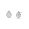 Thumbnail Image 0 of 0.15 CT. T.W. Pear-Shaped Multi-Diamond Frame Stud Earrings in Sterling Silver