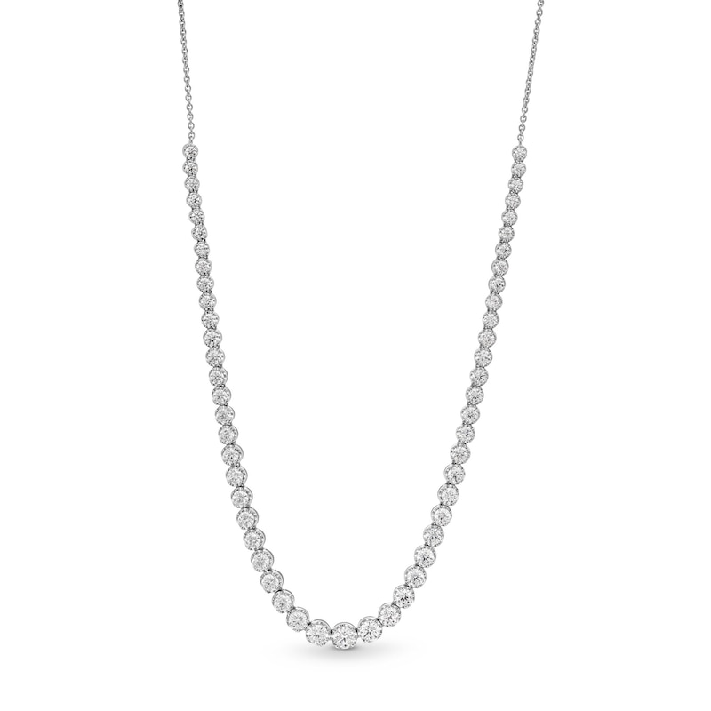 5.00 CT. T.W. Certified Lab-Created Diamond Graduated Line Necklace in Sterling Silver (F/SI2)