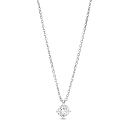 0.50 CT. Certified Lab-Created Diamond Solitaire Pendant in 14K White Gold (F/SI2) - 19&quot;