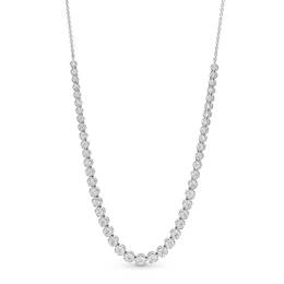 3.00 CT. T.W. Certified Lab-Created Diamond Graduated Line Necklace in Sterling Silver (F/SI2)