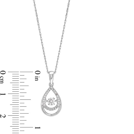 Unstoppable Love™ 0.05 CT. T.W. Diamond Double Teardrop Pendant in Sterling Silver