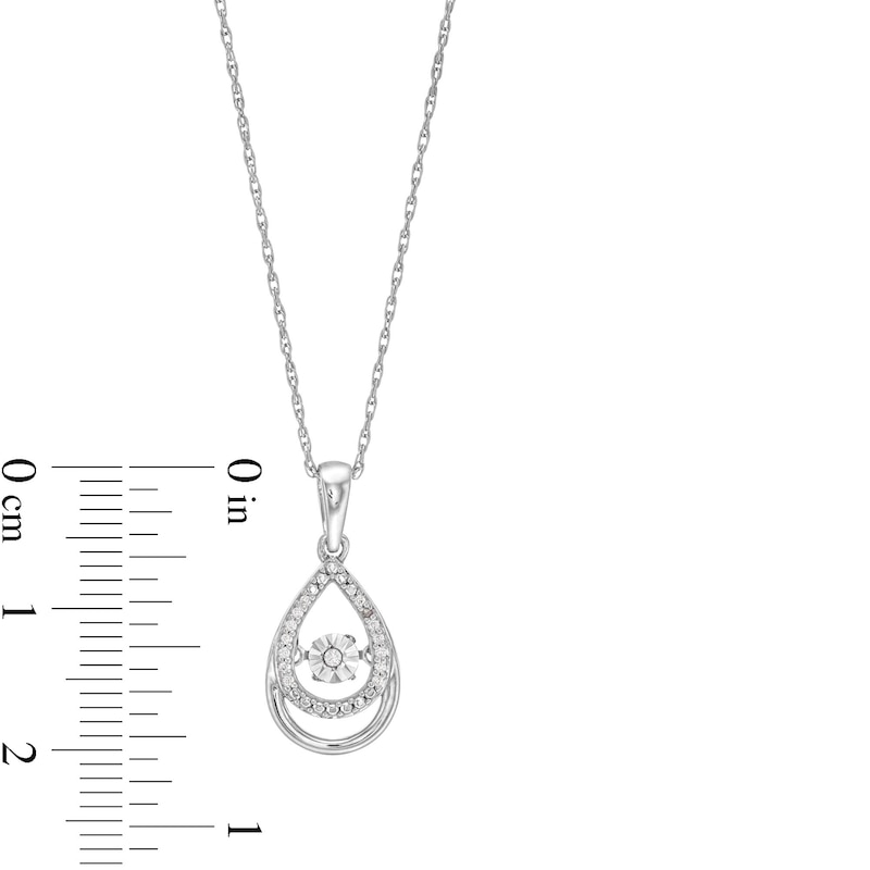 Unstoppable Love™ 0.05 CT. T.W. Diamond Double Teardrop Pendant in Sterling Silver