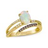 Thumbnail Image 1 of Le Vian® Good Karma Oval Neopolitan Opal™ and 0.11 CT. T.W. Diamond Coil Ring in 14K Honey Gold™