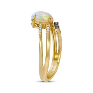 Le Vian® Good Karma Oval Neopolitan Opal™ and 0.11 CT. T.W. Diamond Coil Ring in 14K Honey Gold™