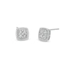 Thumbnail Image 0 of 0.15 CT. T.W. Cushion-Shaped Multi-Diamond Frame Stud Earrings in Sterling Silver