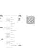 Thumbnail Image 3 of 0.15 CT. T.W. Cushion-Shaped Multi-Diamond Frame Stud Earrings in Sterling Silver