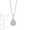 Thumbnail Image 1 of 0.10 CT. T.W. Pear-Shaped Multi-Diamond Frame Pendant in Sterling Silver