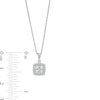 0.10 CT. T.W. Cushion-Shaped Multi-Diamond Frame Pendant in Sterling Silver