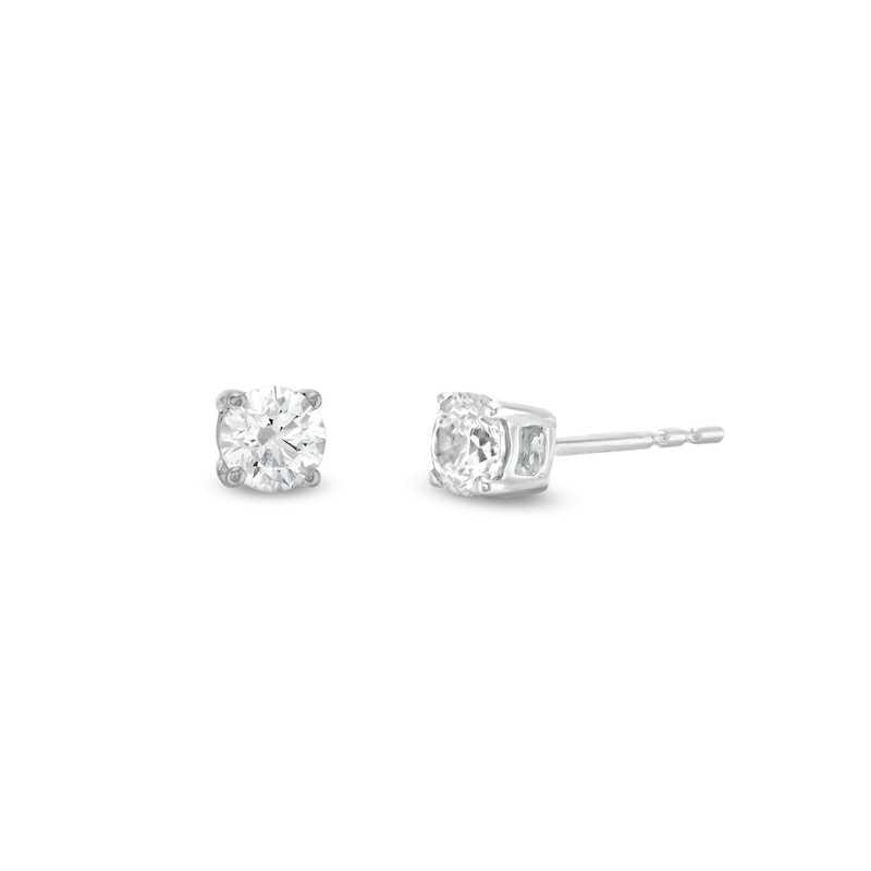 0.50 CT. T.W. Certified Lab-Created Diamond Solitaire Stud Earrings in Sterling Silver (F/SI2)